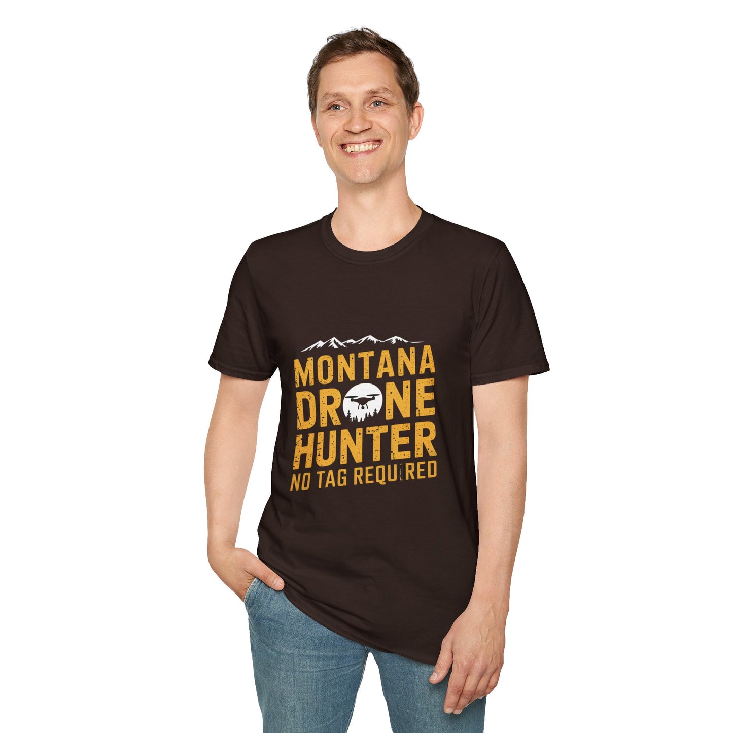 "Montana Drone Hunter – No Tag Required" - Funny Drone T-Shirt