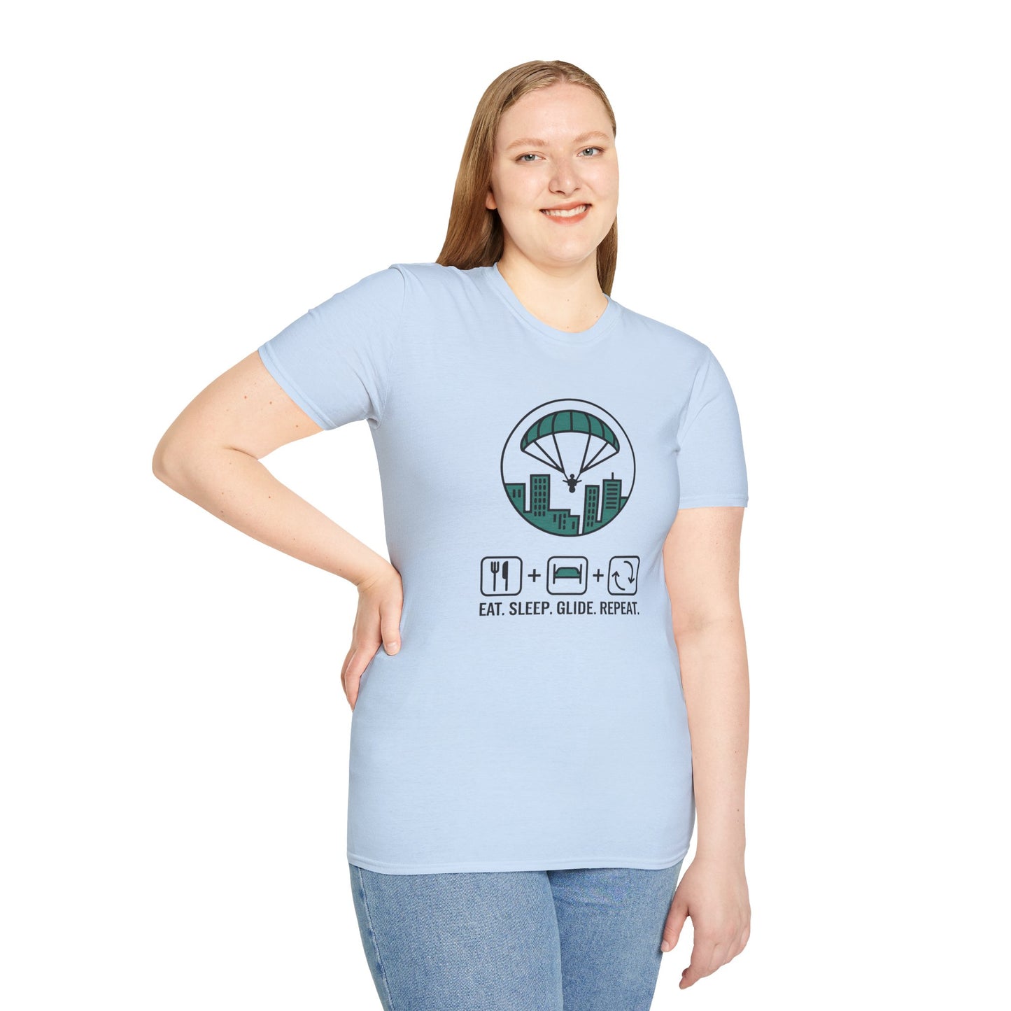 "Eat. Sleep. Glide. Repeat." - Inspirational Paragliding T-Shirt