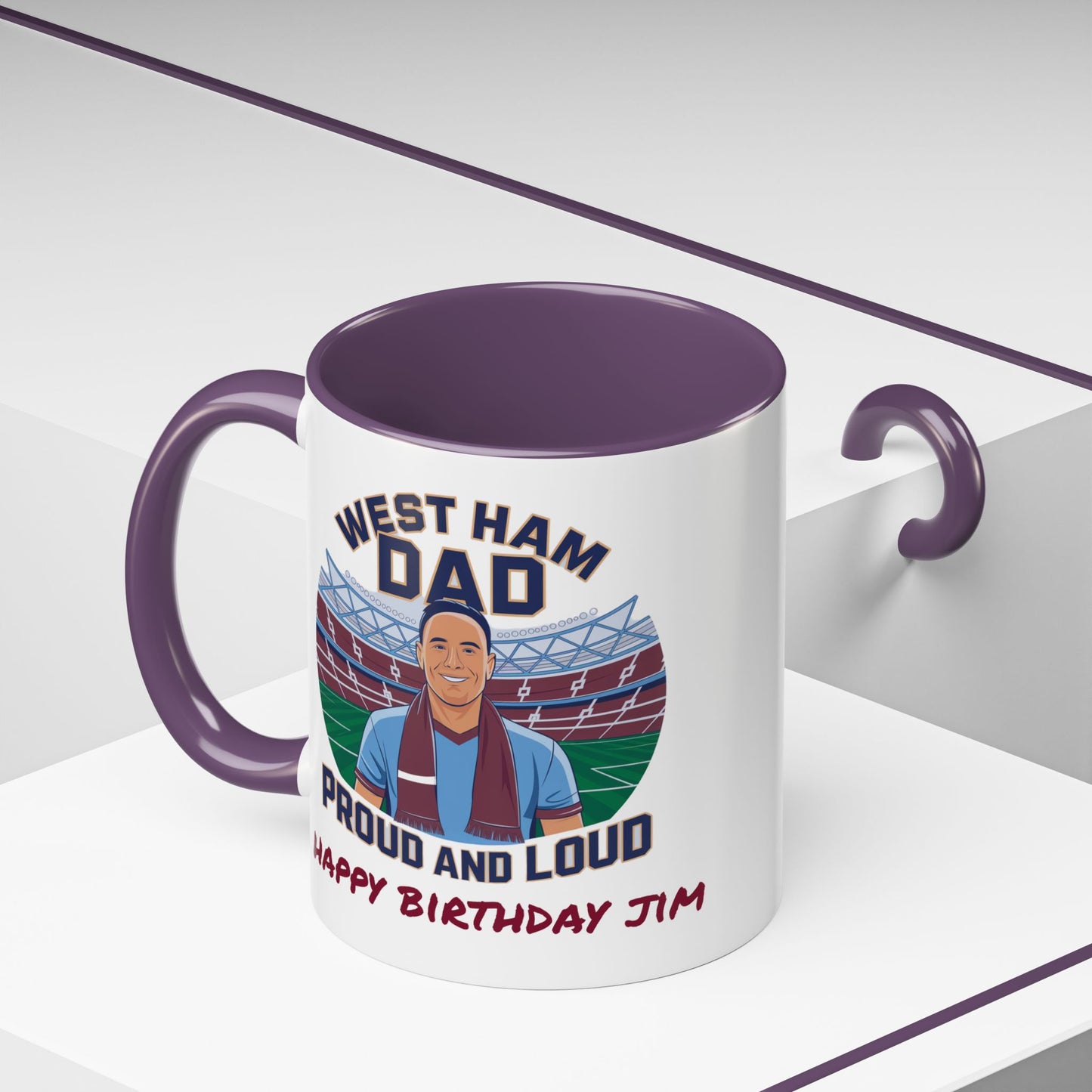 Personalized West Ham Mug - "West Ham Dad Loud and Proud" - Funny Football Gift | 11oz