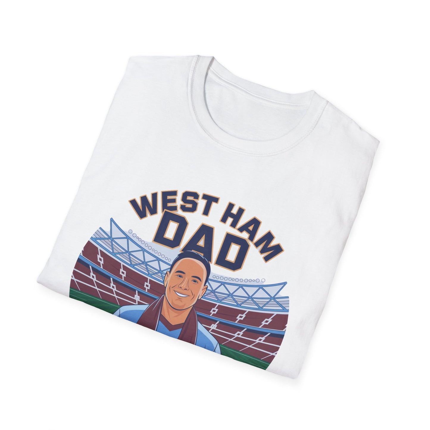 West Ham T-Shirt - "West Ham Dad: Proud and Loud" - V3 - West Ham Dad Apparel Unisex Softstyle