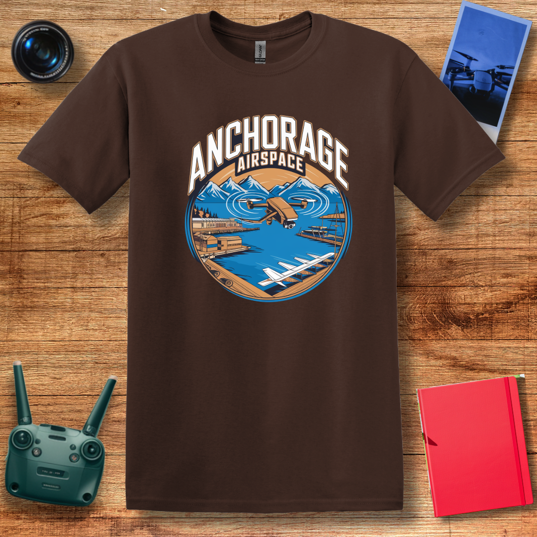 "Anchorage Airspace – Explore Alaska’s Heart from Above" - Alaska Drone Enthusiast T-Shirt