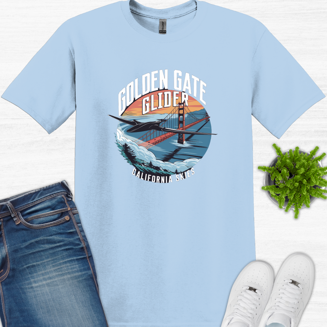 "Golden Gate Glider: California Skies" – San Francisco Drone Pilot T-Shirt