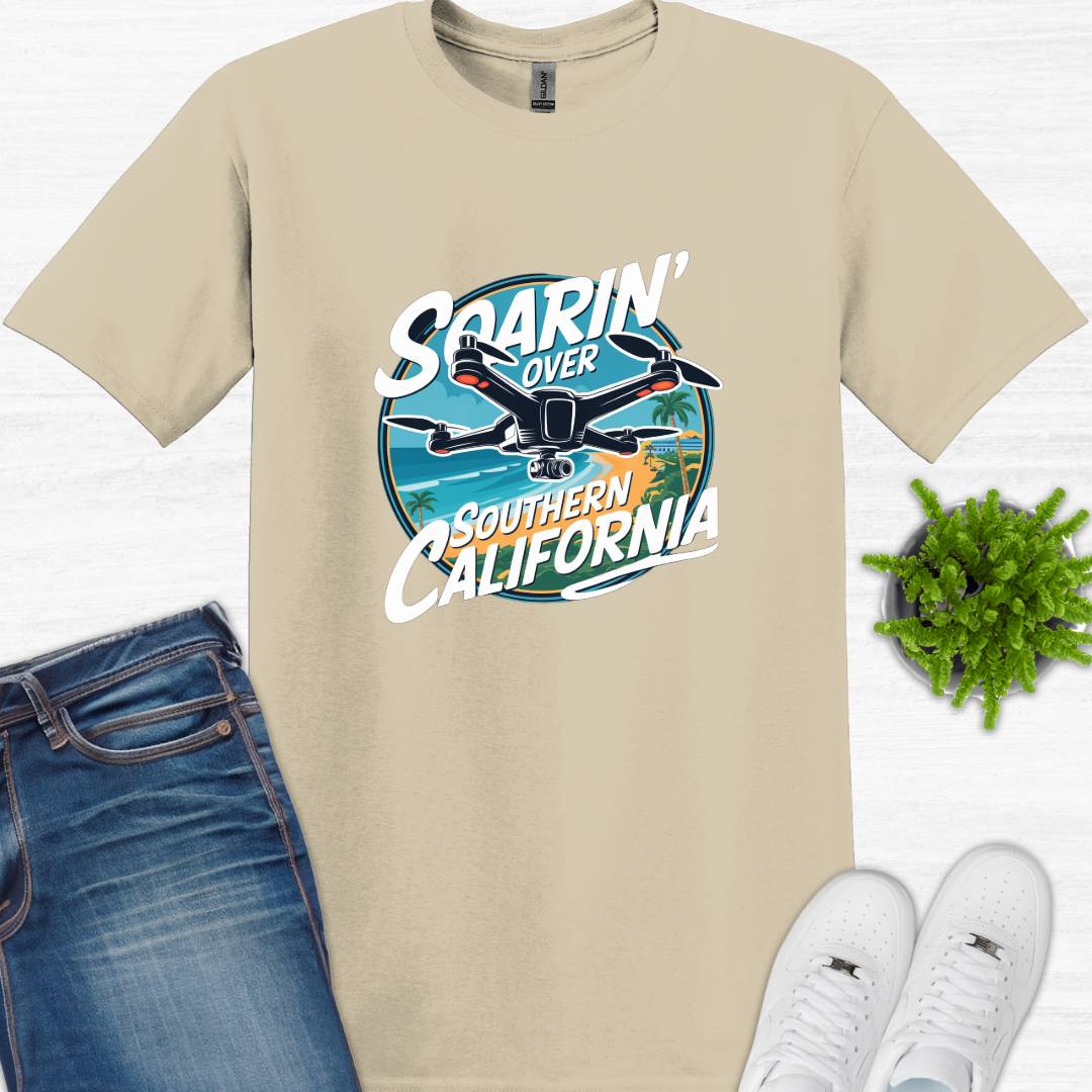 "Soarin’ Over Southern California" – Coastal Drone Pilot T-Shirt