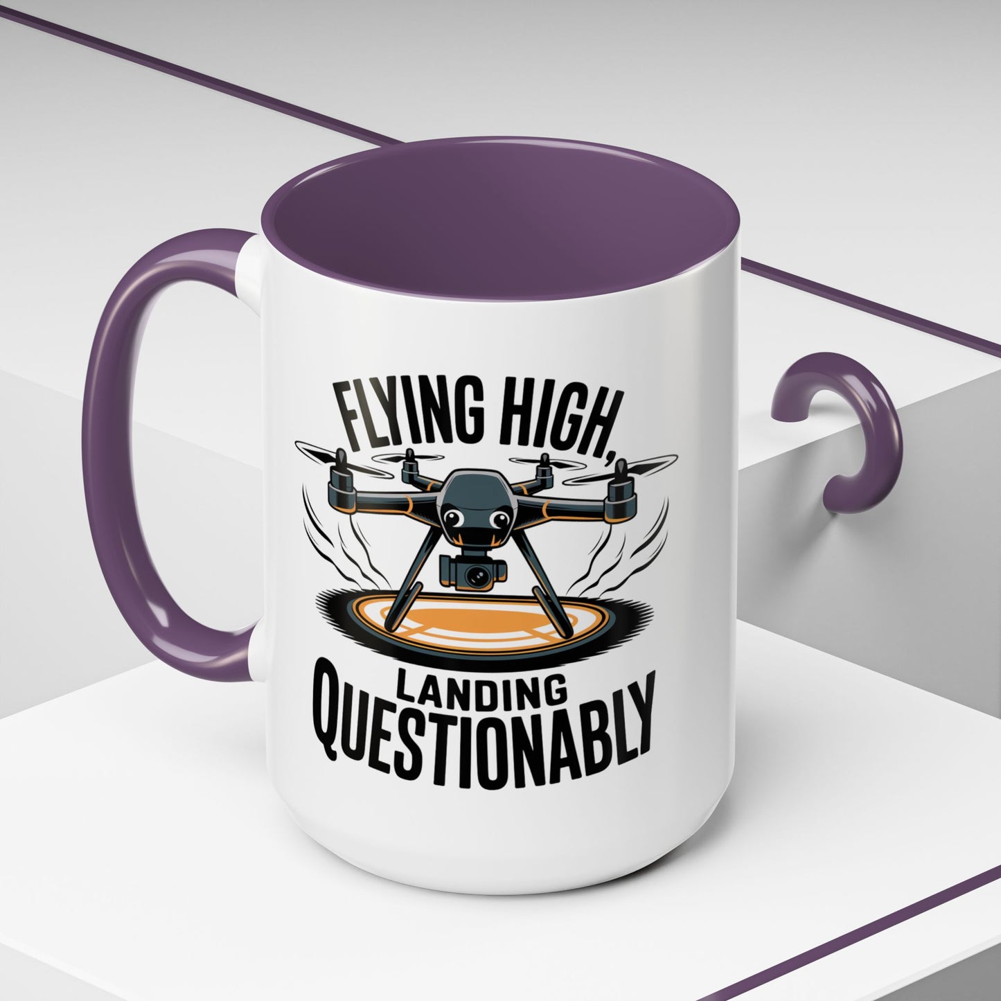 Flying High Drone Coffee Mug - 11oz & 15oz - Perfect Gift for Pilots & Enthusiasts