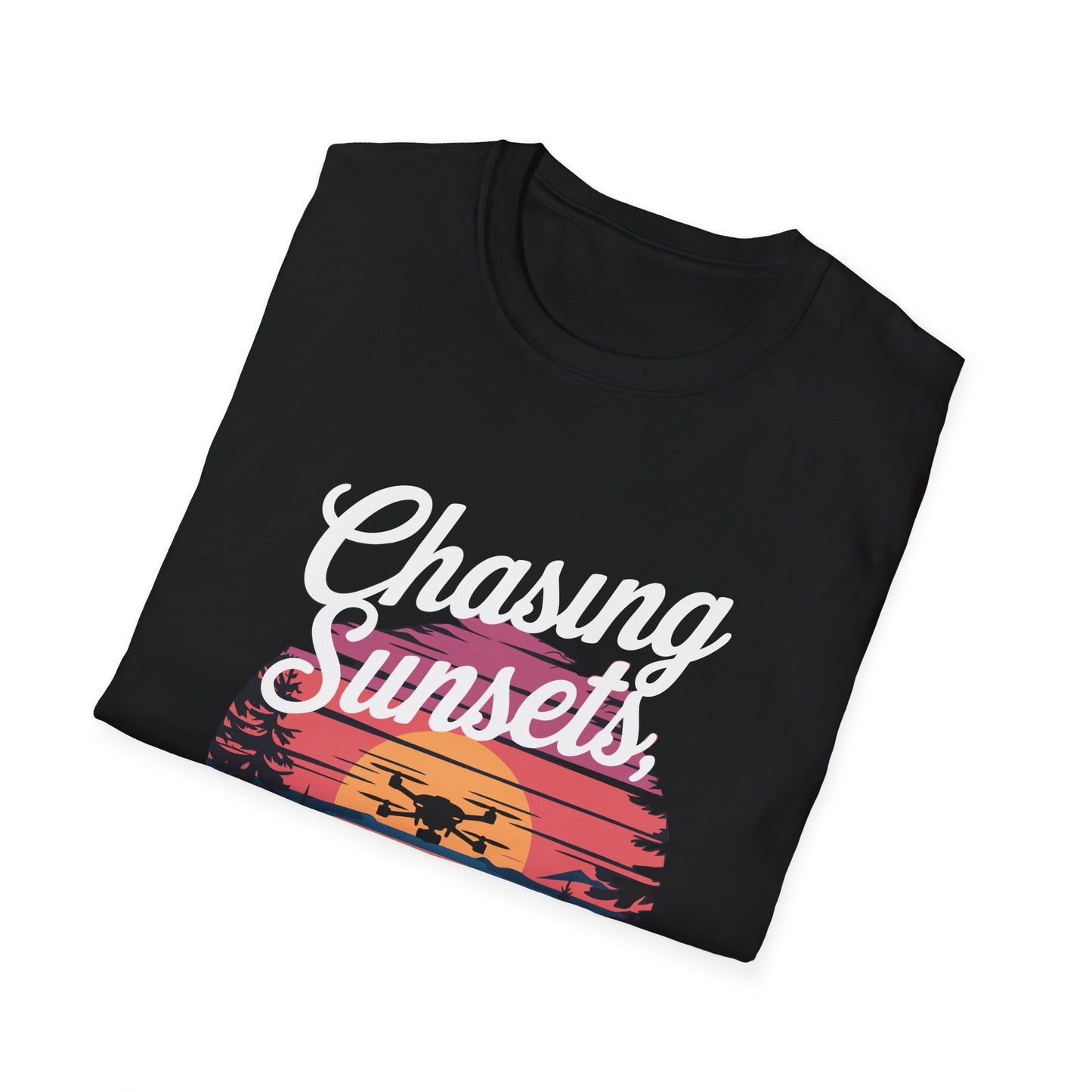 "Chasing Sunsets, One Drone at a Time" Scenic T-Shirt