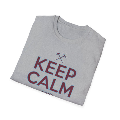West Ham T-Shirt - "Keep Calm and Hammer On" - West Ham United Fan Apparel Unisex Softstyle