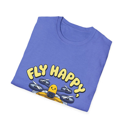 “Fly Happy, Land Safe” Fun Drone T-Shirt for Kids