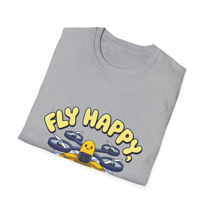 “Fly Happy, Land Safe” Fun Drone T-Shirt for Kids