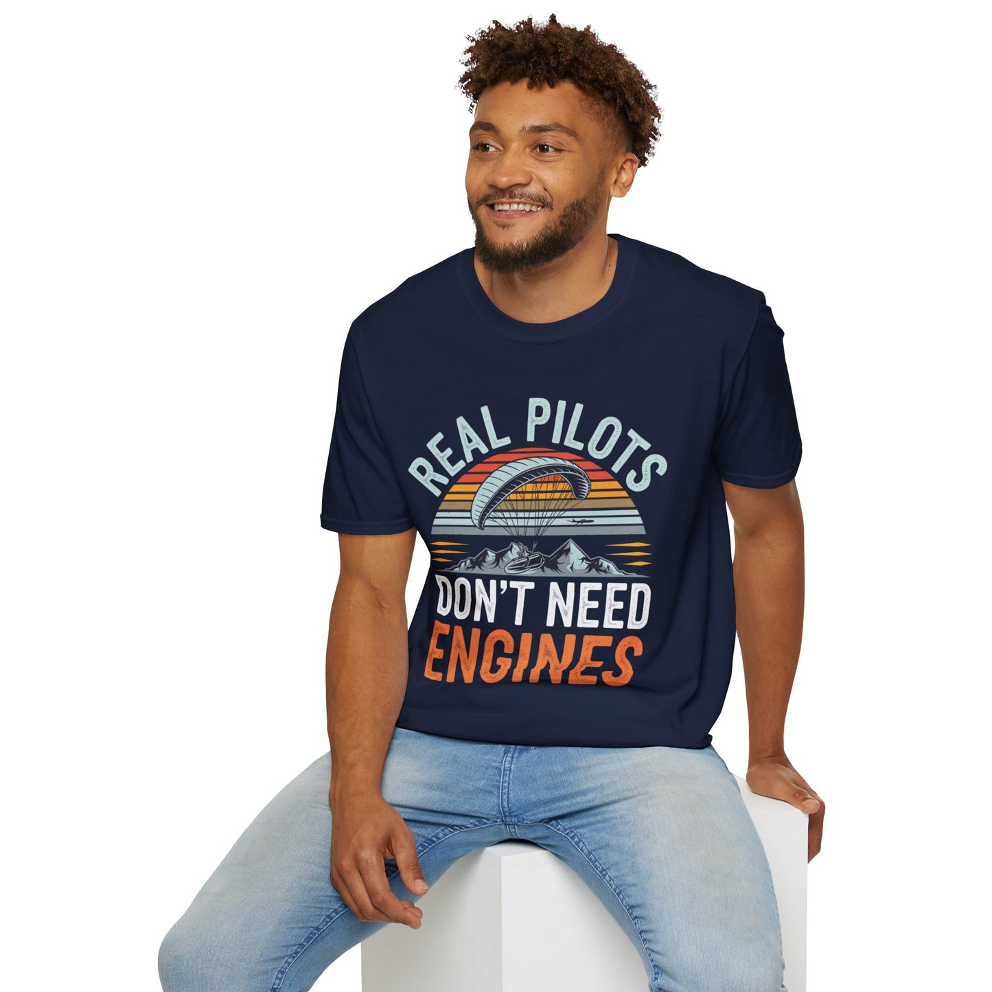 "Real Pilots Don’t Need Engines" - Inspirational Paragliding T-Shirt