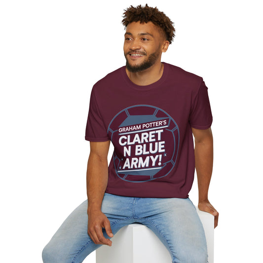 Football T-Shirt - West Ham United "Graham Potters Clarat n Blue Army" V2