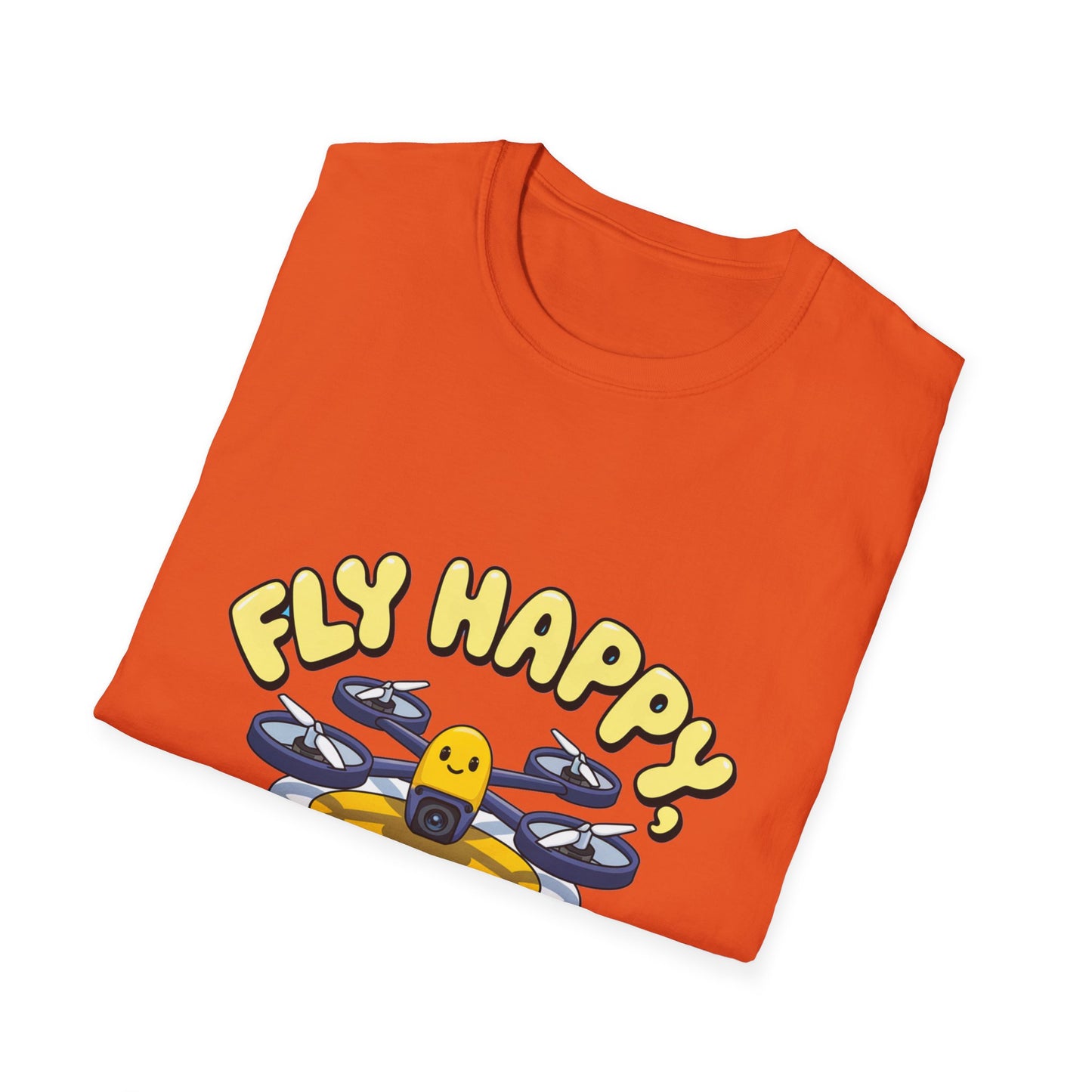 “Fly Happy, Land Safe” Fun Drone T-Shirt for Kids