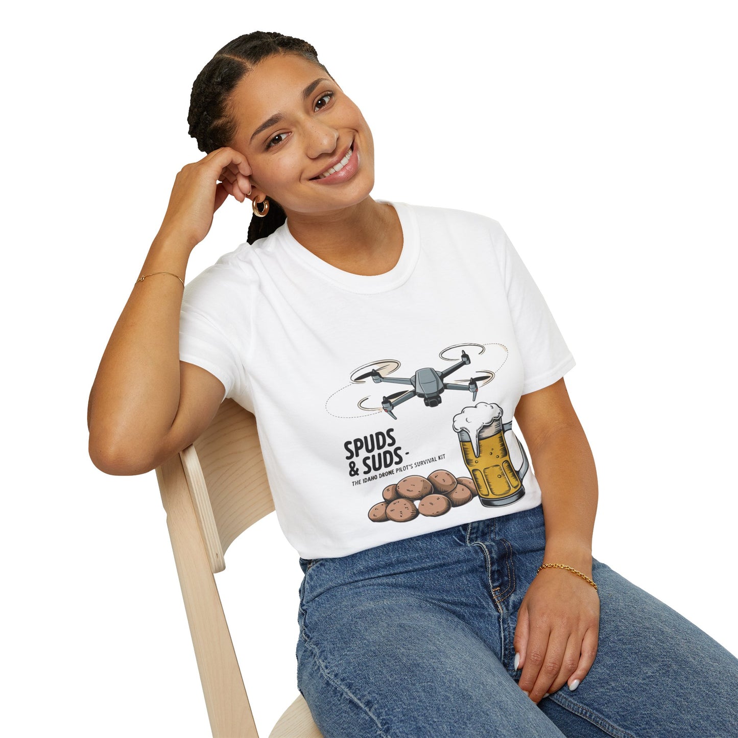 "Spuds & Suds – The Idaho Drone Pilot’s Survival Kit!"  - Funny Drone T-Shirt V1