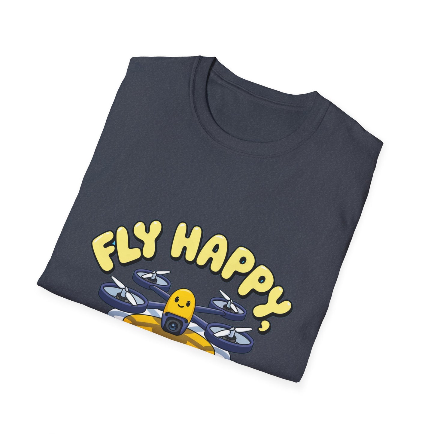 “Fly Happy, Land Safe” Fun Drone T-Shirt for Kids