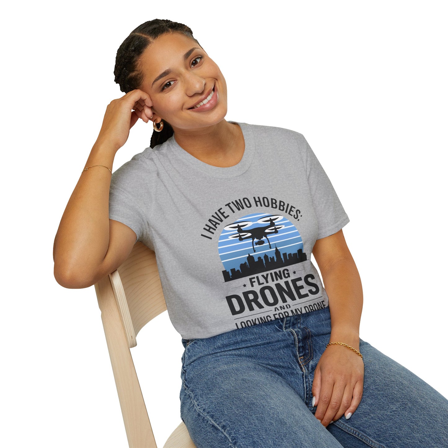 "I Have Two Hobbies: Flying Drones & Looking for My Drone" - Funny Drone Pilot T-Shirt - V2