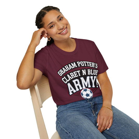 Football Chant T-Shirt - West Ham United "Graham Potters Clarat n Blue Army"