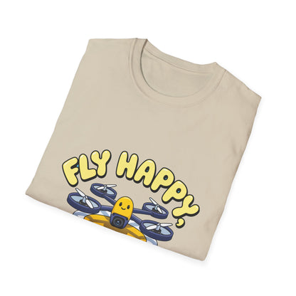 “Fly Happy, Land Safe” Fun Drone T-Shirt for Kids