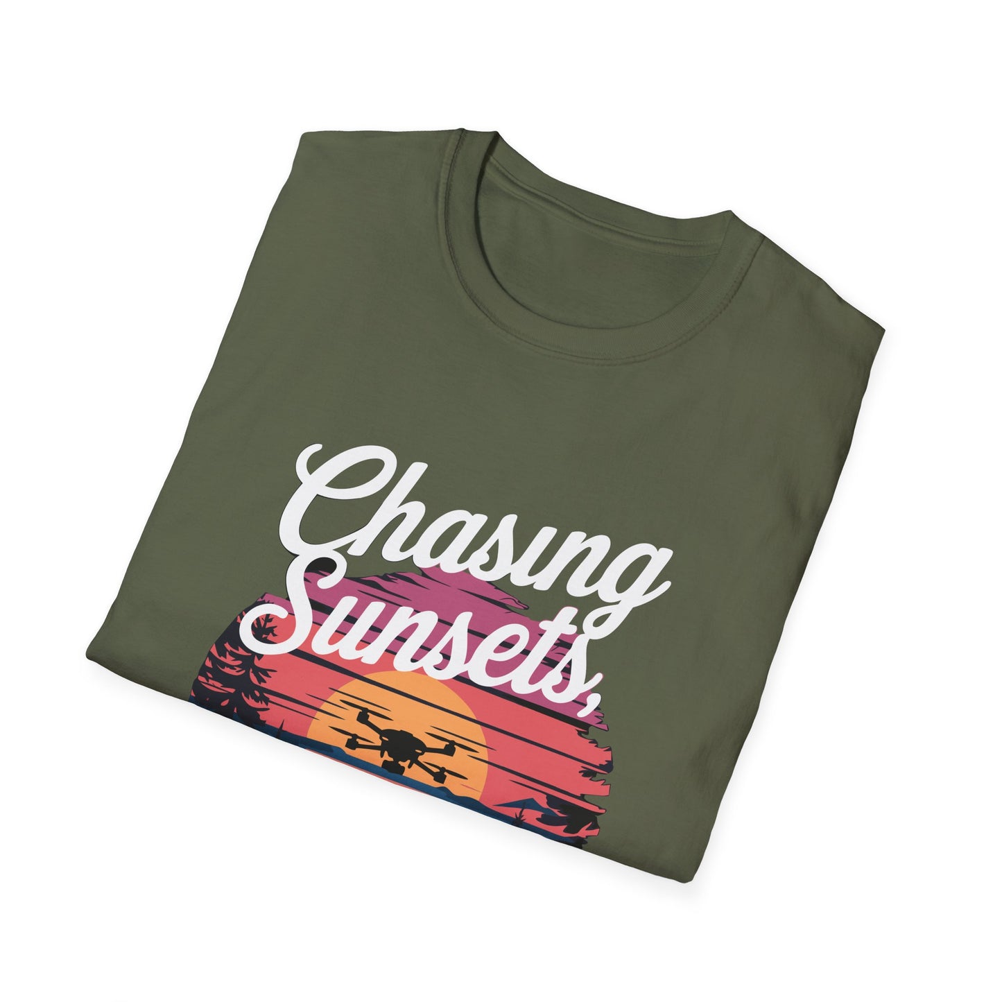 "Chasing Sunsets, One Drone at a Time" Scenic T-Shirt