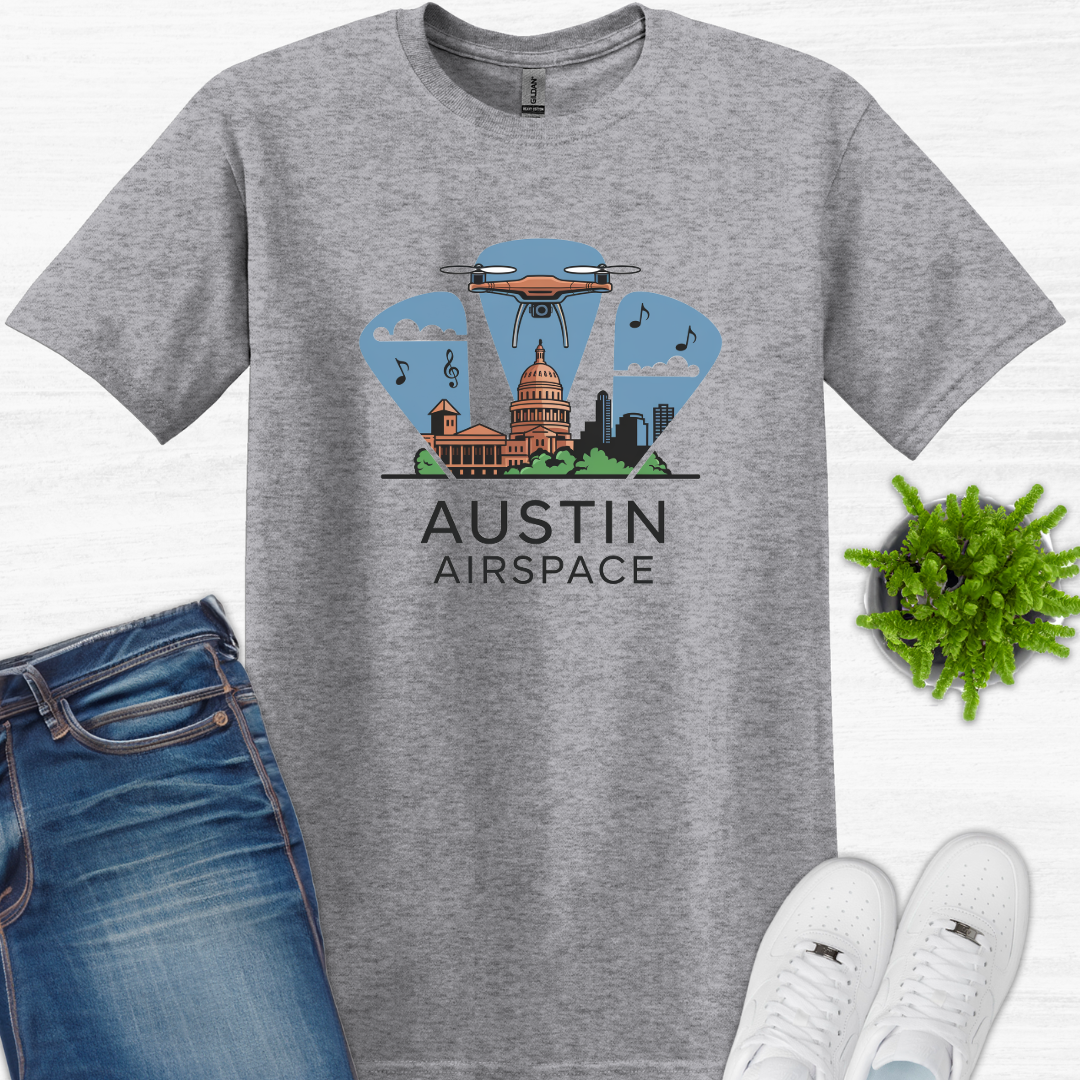 "Austin Airspace" – Texas State Drone T-Shirt