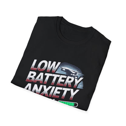 "Low Battery Anxiety Is My Cardio" V2 Funny Drone T-Shirt