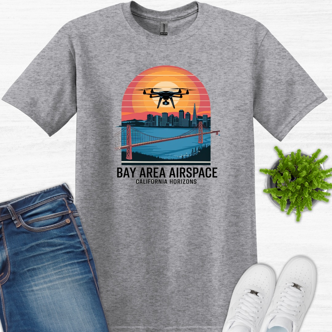 "Bay Area Airspace: California Horizons" San Francisco Drone T-Shirt