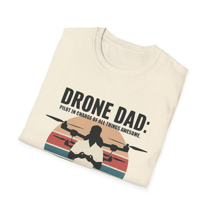 "Drone Dad: Pilot in Charge of All Things Awesome" Retro Aviation T-Shirt