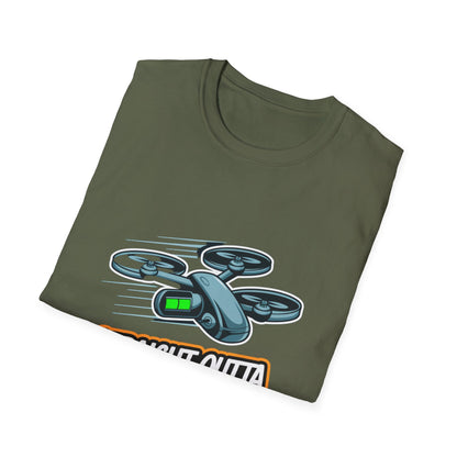 “Straight Outta Batteries” Funny Drone T-Shirt