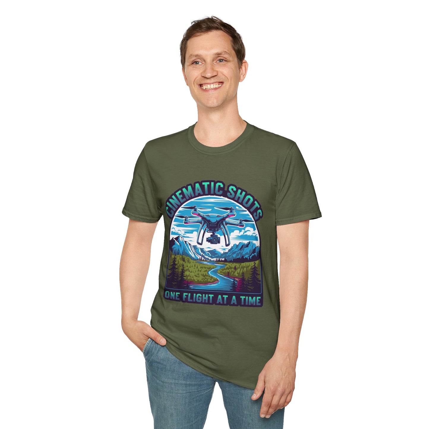 "Cinematic Shots One Flight at a Time" - Drone Pilot T-Shirt - V3