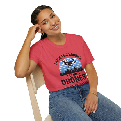 "I Have Two Hobbies: Flying Drones & Looking for My Drone" - Funny Drone Pilot T-Shirt - V2