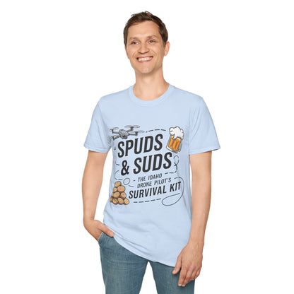 "Spuds & Suds – The Idaho Drone Pilot’s Survival Kit!"  - Funny Drone T-Shirt V2