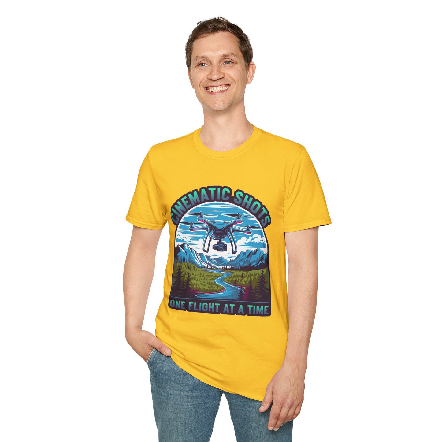 "Cinematic Shots One Flight at a Time" - Drone Pilot T-Shirt - V3