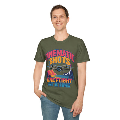 "Cinematic Shots One Flight at a Time" - Drone Pilot T-Shirt - V2