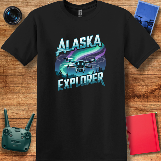 "Alaska Aurora Explorer – A Drone’s Night Under the Northern Lights" V2 - Alaska Drone Enthusiast T-Shirt