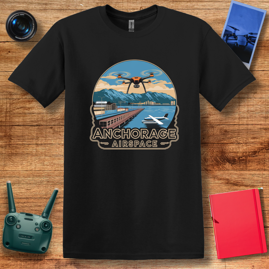 "Anchorage Airspace – Explore Alaska’s Heart from Above" V2 - Alaska Drone Enthusiast T-Shirt