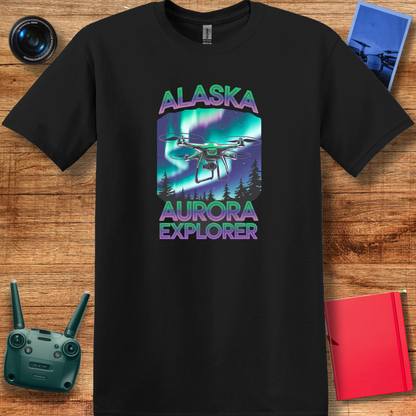 "Alaska Aurora Explorer – A Drone’s Night Under the Northern Lights" - Alaska Drone Enthusiast T-Shirt