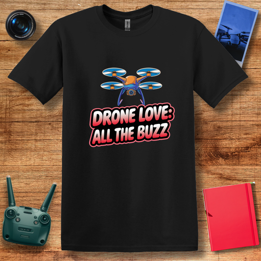 "Drone Love: All the Buzz" – Funny Drone T-Shirt