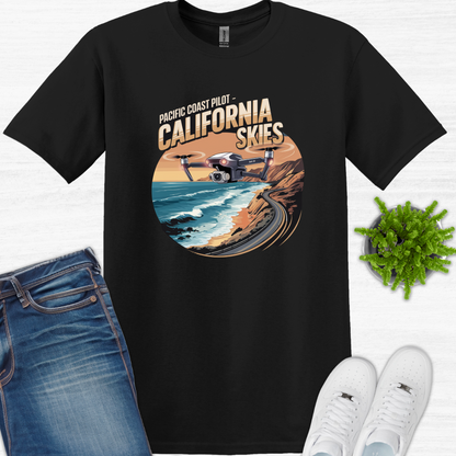 "Pacific Coast Pilot – California Skies" V2 -  Drone Pilot T-Shirt