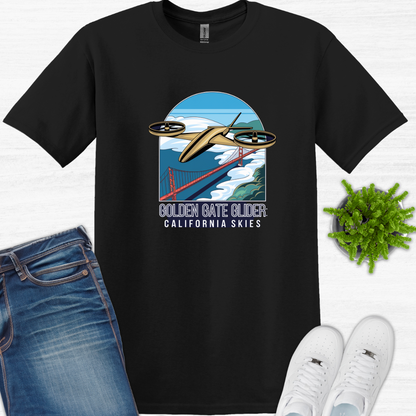 "Golden Gate Glider: California Skies" V2 – San Francisco Drone Pilot T-Shirt