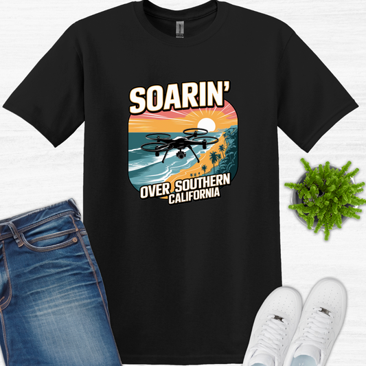 "Soarin’ Over Southern California" V3 – Coastal Drone Pilot T-Shirt