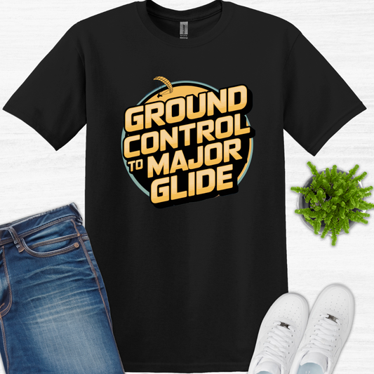 "Ground Control to Major Glide" - Funny Paragliding T-Shirt V2