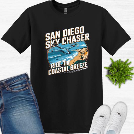 "San Diego Sky Chaser: Ride the Coastal Breeze" – California Drone T-Shirt