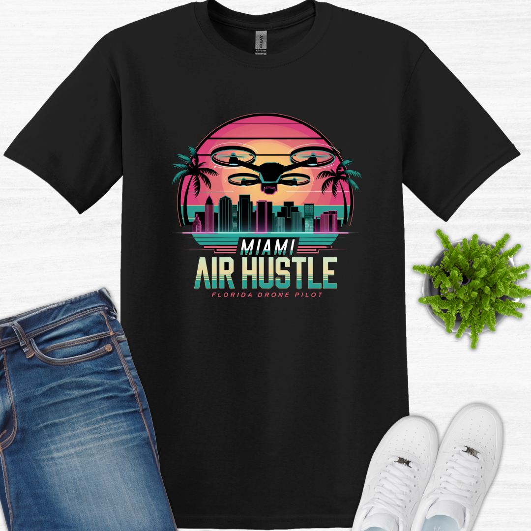 "Miami Air Hustle" V2 – Florida Drone Pilot T-Shirt