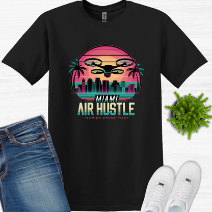 "Miami Air Hustle" V2 – Florida Drone Pilot T-Shirt