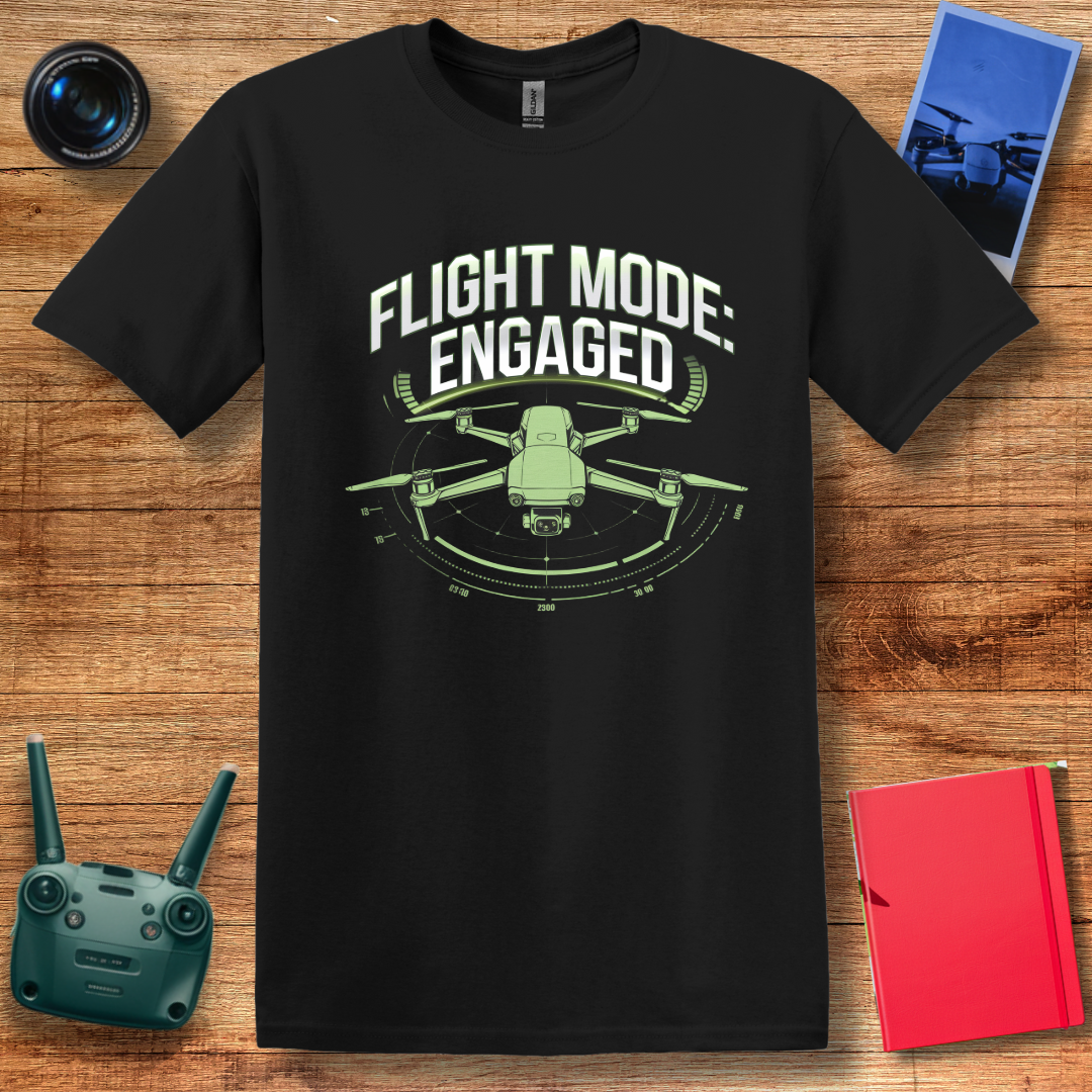 "Flight Mode: Engaged" V2 Drone Enthusiast T-Shirt