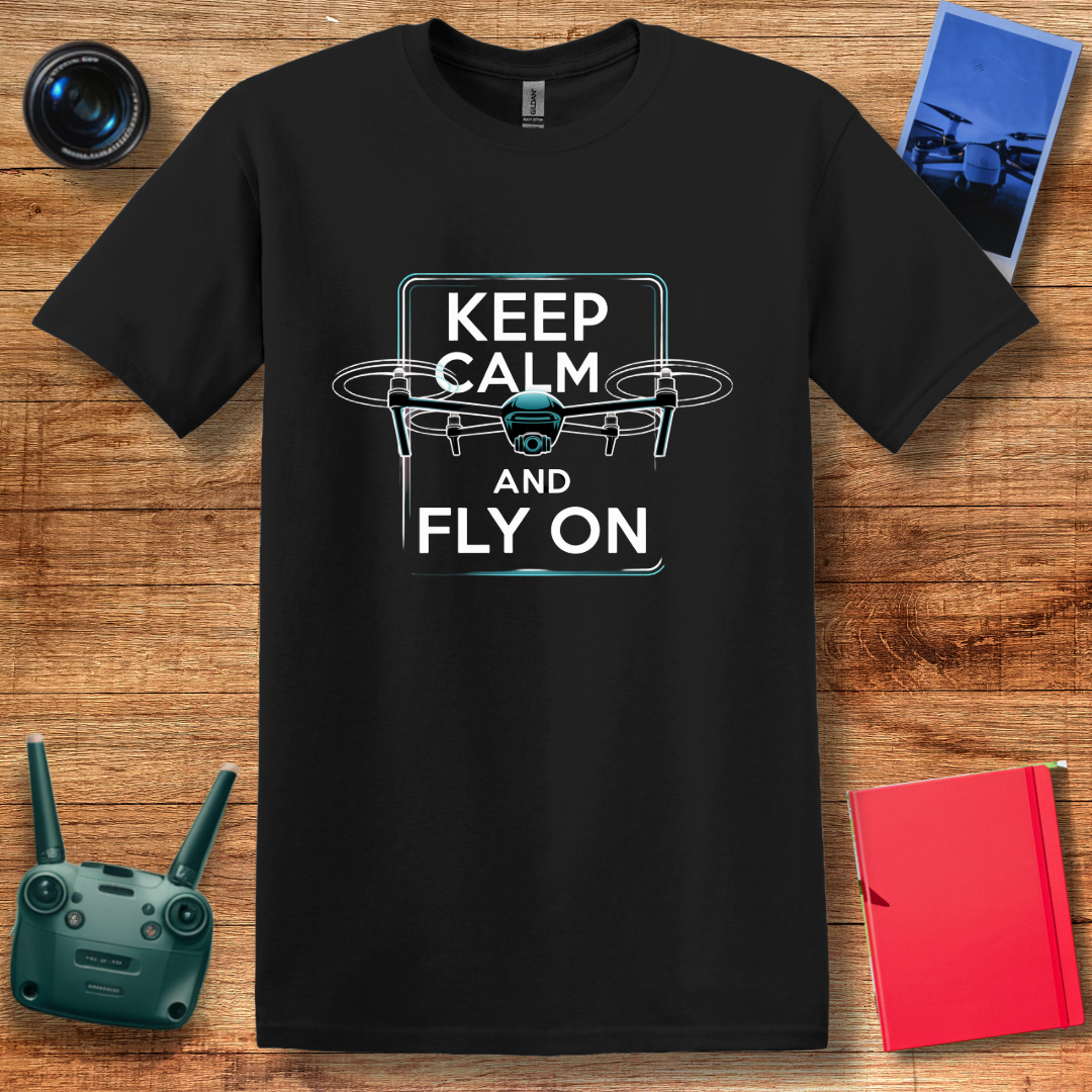 “Keep Calm and Fly On” Motivational Drone T-Shirt