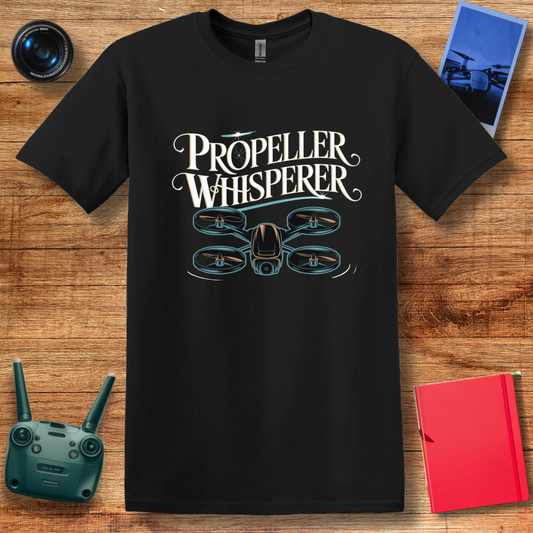 “Propeller Whisperer” Elegant Drone T-Shirt