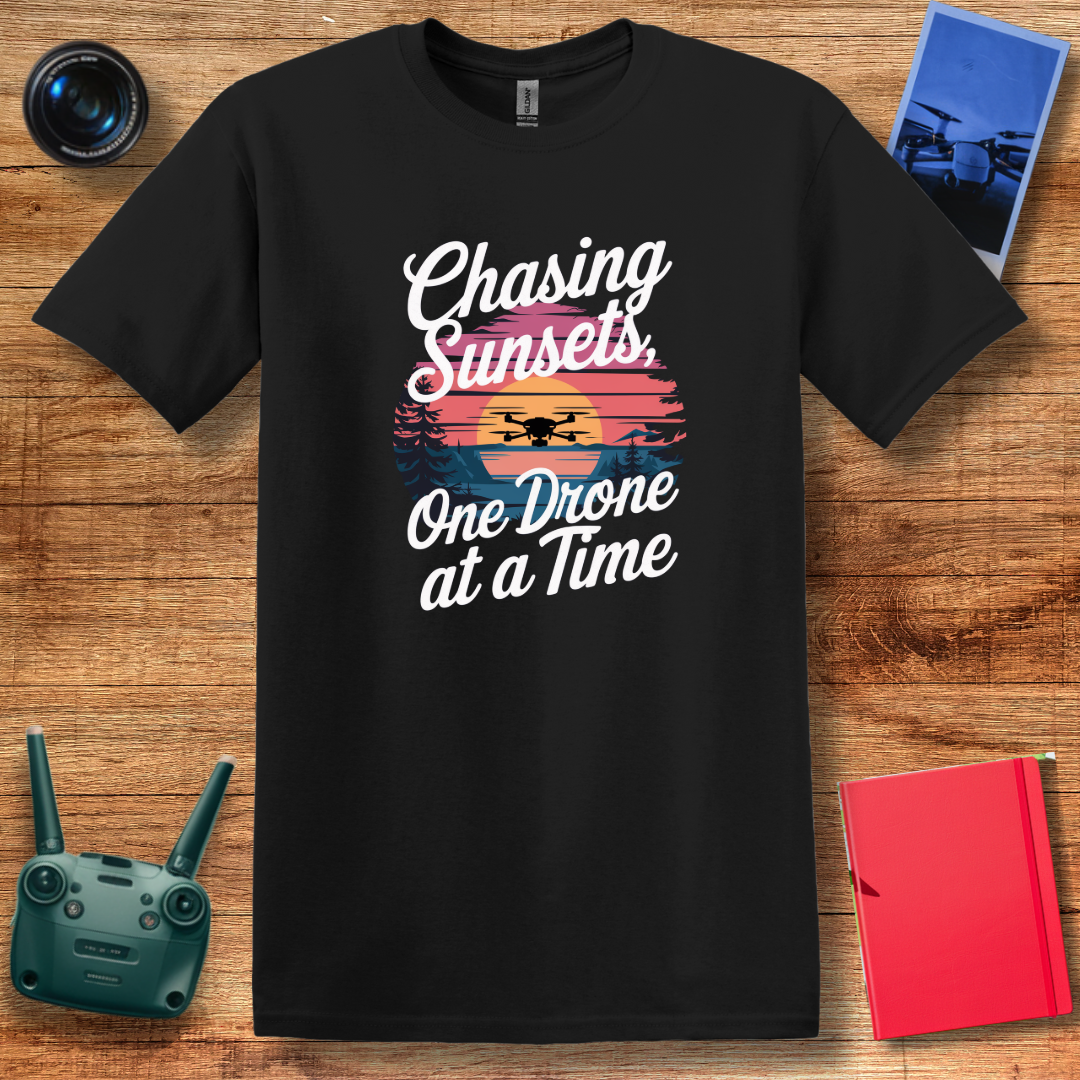 "Chasing Sunsets, One Drone at a Time" Scenic T-Shirt