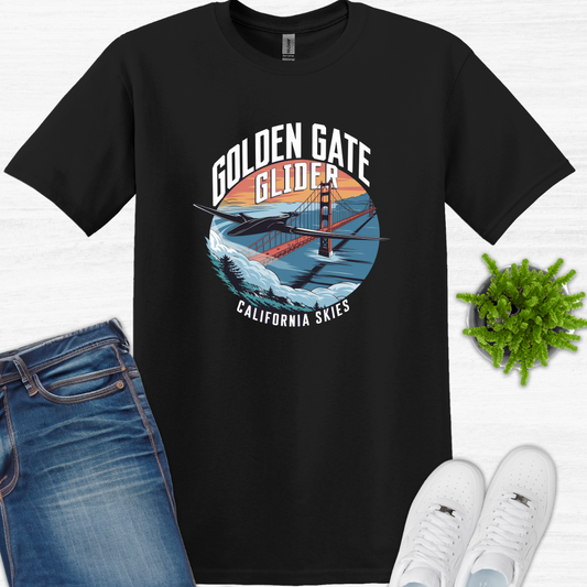 "Golden Gate Glider: California Skies" – San Francisco Drone Pilot T-Shirt