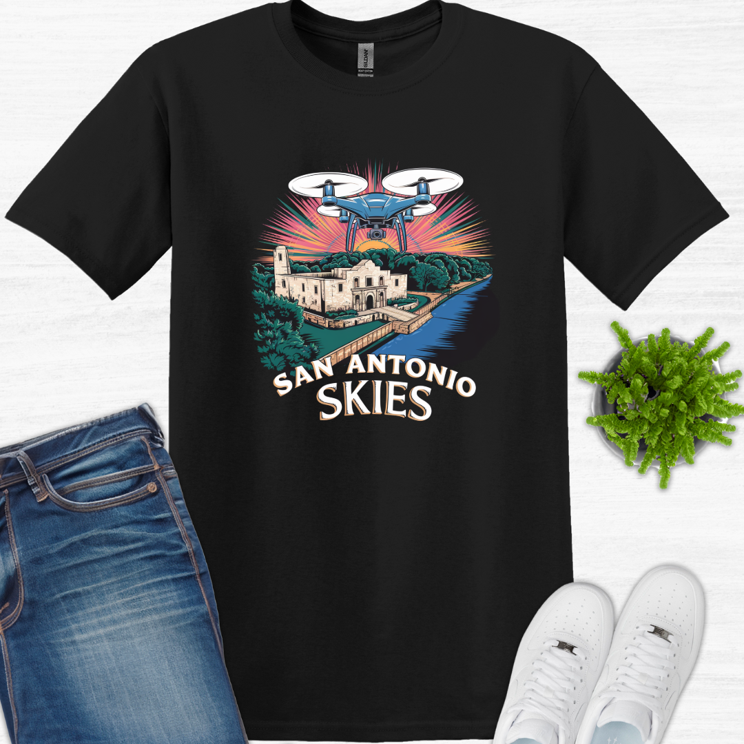 "San Antonio Skies" V2 - Texas Heritage, Drone Pilot T-Shirt