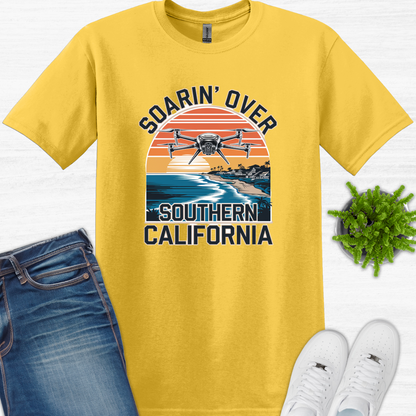 "Soarin’ Over Southern California" V2 – Coastal Drone Pilot T-Shirt