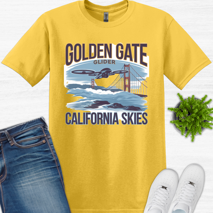 "Golden Gate Glider: California Skies" V3 – San Francisco Drone Pilot T-Shirt